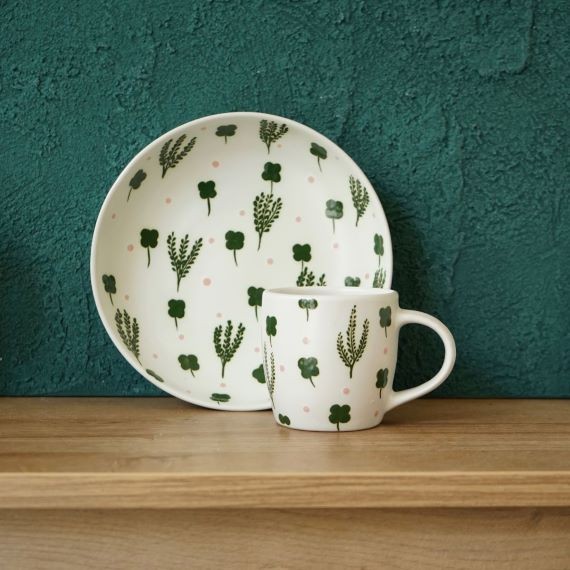 Ayana Series (Mug & Plate), Semanggi Series (Mug & Plate), and Cherie Series (Mug & Teapot)