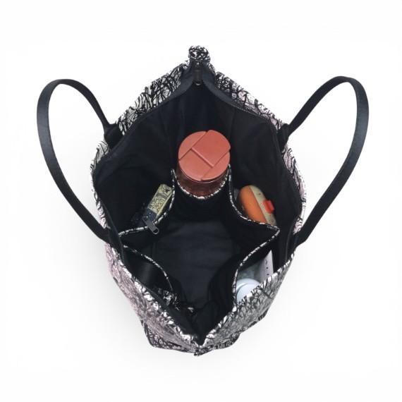 Foldover Crossbody Tote Bag with The "Side by Side" Original Illustration